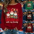 thumbnail image 2 of FUZHIQ Christmas Sweatshirts Cute Sweatshirts for Women Santa Graphic Crewneck Long Sleeve Pullover Tops, 2 of 6