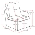 thumbnail image 4 of CorLiving Brisbane 5Pc Resin Wicker and Steel Outdoor Conversation Set with 2 Arm Chairs, Loveseat and Glass Topped Coffee Table, Charcoal/Light Grey, 4 of 12
