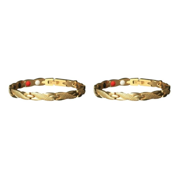 Pulsera magnética ajustable Sonducket para hombres dorado 2Conjunto