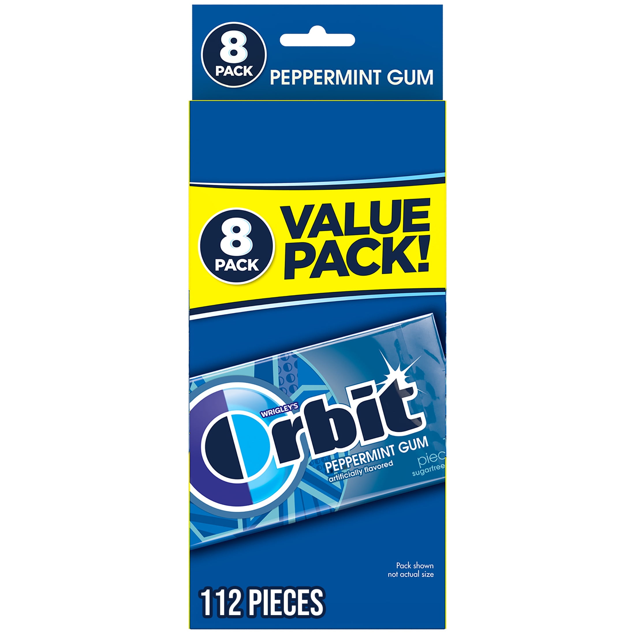 (4 pack) Orbit Peppermint Sugar Free Chewing Gum Travel Essentials - 8 Ct Pack
