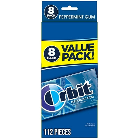 Orbit Peppermint Sugar Free Chewing Gum Travel Essentials - 8 Ct Pack