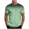 thumbnail image 3 of Wavsuf Mens Tees Shirts Men Plain T Shirts Short Sleeve Elasticity Comfortable Fashionable Round Neck T Shirt Green Size 3XL, 3 of 6