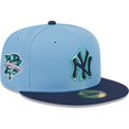 thumbnail image 1 of Men's New Era Light Blue/Navy New York Yankees Green Undervisor 59FIFTY Fitted Hat, 1 of 5