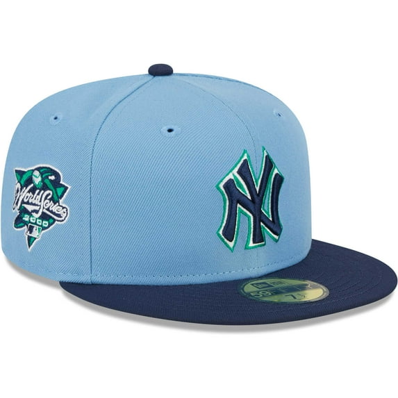 Men's New Era Light Blue/Navy New York Yankees Green Undervisor 59FIFTY Fitted Hat