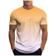 thumbnail image 3 of Pounoo T Shirts for Men Crew Neck Short Sleeve Solid Gradient Mens Shirts Regular Fit Outdoor Walking Breathable Mens Tops, 3 of 4