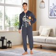 thumbnail image 6 of FORMRS Onesies Pajama for Adults Unisex Hoodie Winter Jumpsuit One Piece Sleepwear, Sizes S-2XL, Black Record, 6 of 7