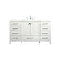 thumbnail image 3 of Elegant Decor Irene 60" Zinc Alloy MDF Single Bathroom Vanity in White, 3 of 8