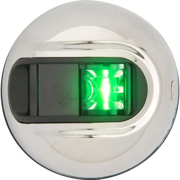 Attwood Marine NV3012SSG-7 Attwood Lightarmor Vertical Surface Mount Navigation Light - Starboard [green] - Stainless Steel - 2nm