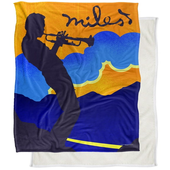 Miles Davis Blanket, 50"x60" Sunset Silky Touch Sherpa Back Super Soft Throw Blanket