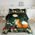 thumbnail image 2 of Manfei Cute Wild Fox Bedding Twin Comforter Set,Cartoon Mushroom Down Comforter,Graffiti Flower Floral Bedding Sets Twin with Comforter For Girls,Breathable Bedroom Decor Reversible,2 Pieces, 2 of 8
