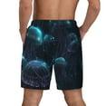 thumbnail image 2 of Lsque Mens Swim Trunks Ice blue light spot jellyfish Pattern - Bathing Suit Compression Liner - Beach Swim Shorts Swimwear - (S-3XL) - Stretch Quick Dry -3X-Large, 2 of 9