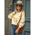 thumbnail image 2 of Women'S Sweater Fall Long Sleeve Crewneck Tops Knit Oversized Pullover Casual Print Tops, 2 of 8