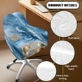 thumbnail image 5 of Whosucclay Galaxy Starfish Beach Seashells Print Swivel Armchair Accent Dining Chair Cover for Office, Universal Office Chair Protector Spandex Curved Back Chair Slipcover for Party, Banquet, 5 of 7