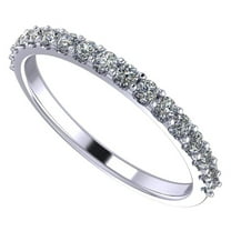 NANA Jewels Womens Pure Brilliance Zirconia Wedding Band CZ Ring - Platinum Plated Silver - Size 6