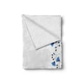 thumbnail image 2 of Vintage Blue Soft Flannel Fleece Blanket, Illustration of Branched Blue Anemone Blanda Flowers and Tiny Leaves, Cozy Plush for Indoor and Outdoor Use, 60" x 80", Blue Black and White, by Ambesonne, 2 of 6