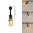 thumbnail image 3 of FSLiving Adjustable Angle J-Type Track Pendant Light,Vinatge E26 Matte Black Base DIY Lighting Customizable for Sloping Ceiling Background Decor (Ceiling Track&Bulb are Sold Separately) - 1 Light, 3 of 7