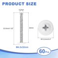 thumbnail image 2 of Uxcell 30Pcs M4.2x32mm White Pan Head Self Tapping Screws for Metal, Silver, 2 of 6