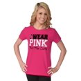 thumbnail image 3 of I Wear Pink For The Cure Warrior Womens Slim Fit Graphic Tee Brisco Brands X, 3 of 5