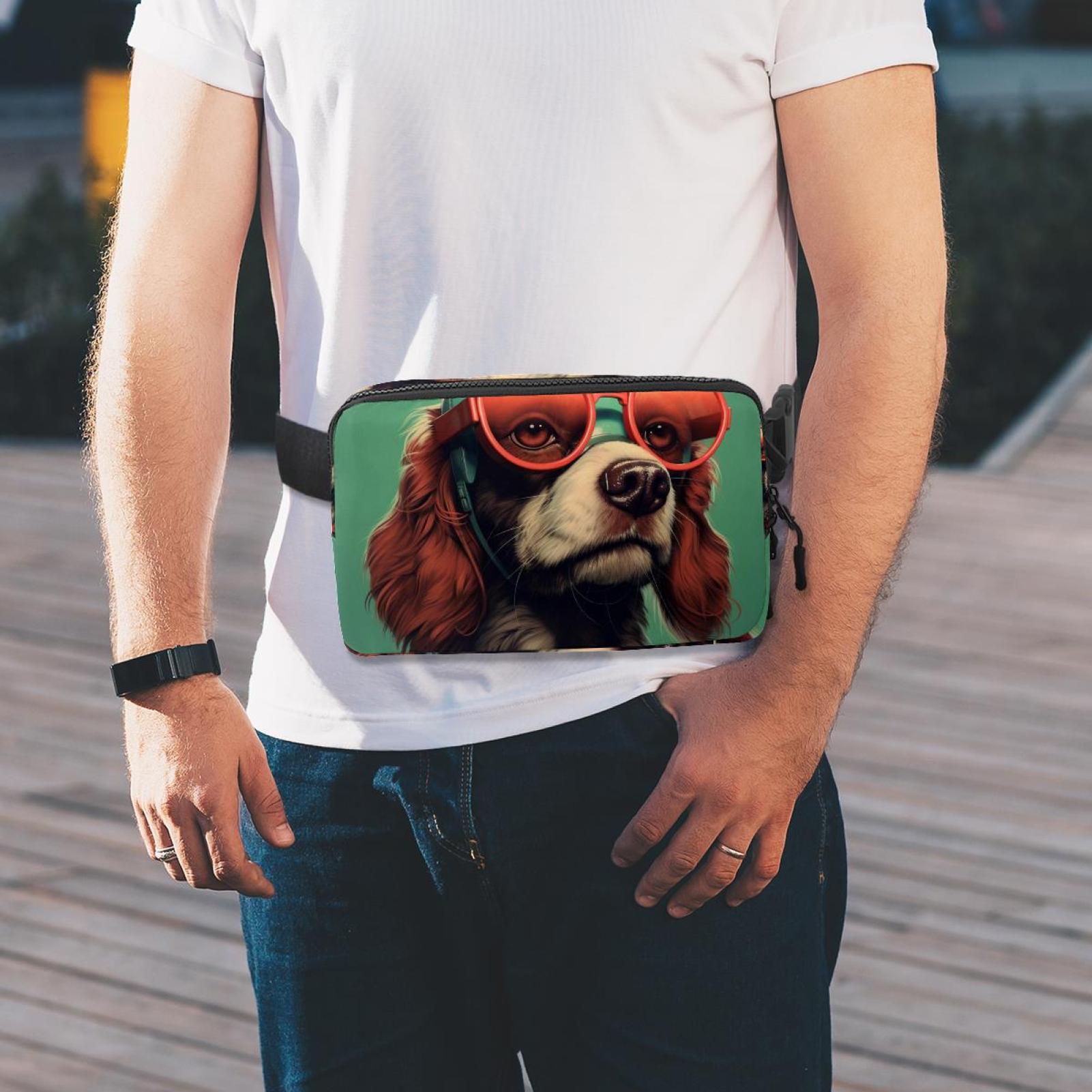 Dog Adjustable Lightweight Running Belt Waist Bag with Extension Strap for Unisex