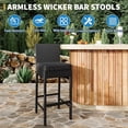 thumbnail image 6 of Outdoor Bar Stools Set of 2,Outdoor Rattan Bar Height Stool Set Armless for Backyard,Garden,Pool,Balcony and Deck, 6 of 7
