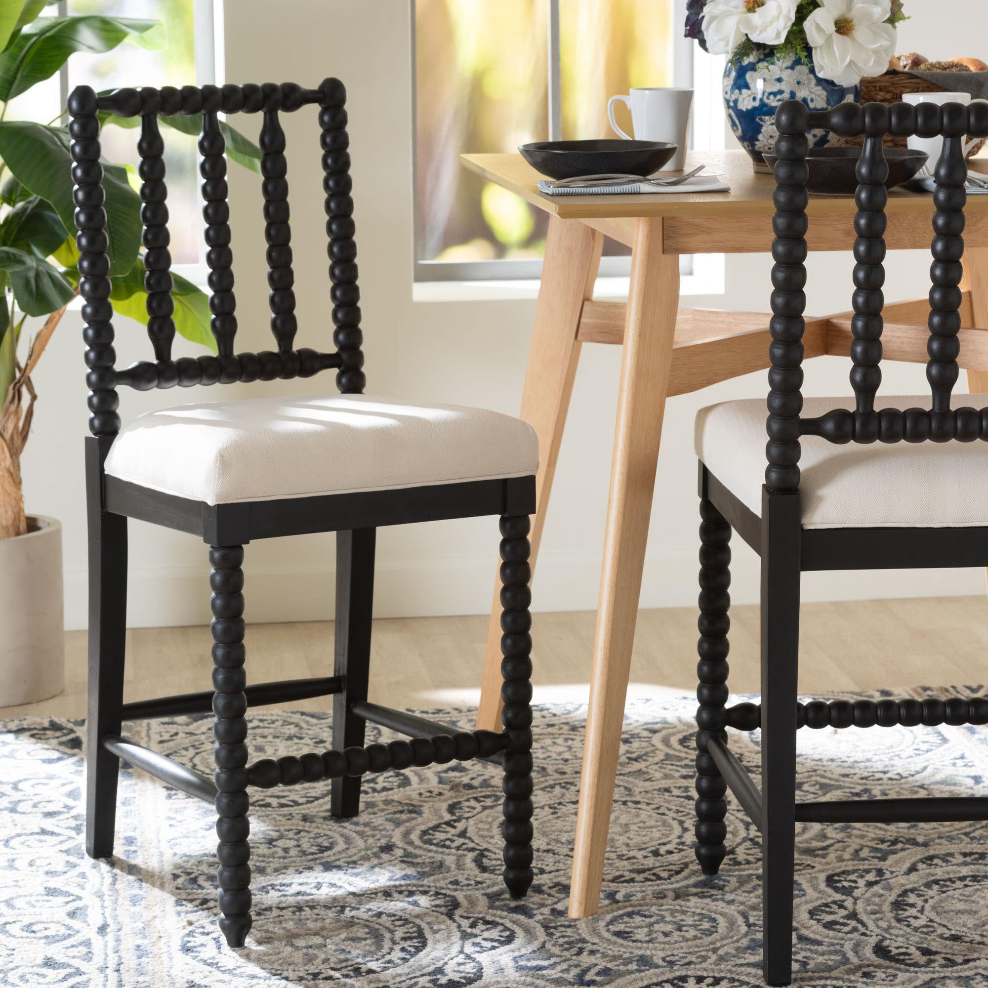 bali & pari Deya Traditional Counter Stool, Counter Height, Black