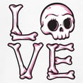 thumbnail image 3 of Love Text Skull Women's Long Sleeve T-shirt Vivid Pink Bone Cute Gothic Skeleton Romance Art Valentine Spooky Halloween, 3 of 7