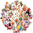 thumbnail image 2 of 35pcs-50pcs Adorable Animal Stickers Funny Clown Stickers Colorful Carnival Stickers for Luggage Laptop Suitcase, 2 of 9