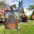 thumbnail image 2 of Black Cat Garden Flag Double Sided, Scary Bat Yard Small Flags for Farmhouse Outdoor Porch Lawn Home Decor 12 x 18 Inch, 2 of 5