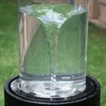 thumbnail image 3 of Heavy Cement Round Black Ribbed Outdoor Water Fountain with Light - Black White, 3 of 5