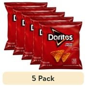 (5 pack) Doritos Tortilla Chips, Nacho Cheese, 1 oz Bag