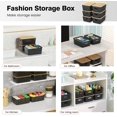 thumbnail image 7 of HBlife Plastic Storage Baskets With Bamboo Lids, 6 Pack Storage Containers Stackable Storage bins, Storage Baskets for Organizing Shelves Drawers Desktop Closet Playroom Classroom Office, Black, 7 of 7