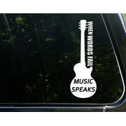 When Words Fail Music Speaks - 8-3/4" x 3-1/2" - Vinyl Die Cut Decal/ Bumper Sticker For Windows, Cars, Trucks, Laptops, Etc.,Sign Depot,SD1-9585