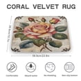 thumbnail image 2 of Rose Print Bath Rug, Coral Velvet, 16"x24",Machine Washable Bath Mats for Bathroom Floor, Tub and Shower, Home Decor Accessories, 2 of 8