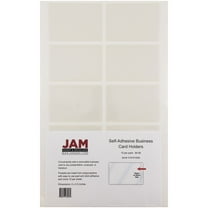 JAM Paper Self Adhesive Business Card Holders, 2" x 3 1/2", Clear, 24/pack