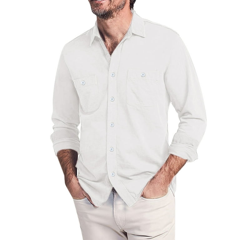 white button up shirt mens walmart