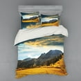 thumbnail image 1 of Ambesonne Autumn Bedding Set 4 Pcs, Mountain Grassland Sun, Queen, Earth Yellow Bluegrey, 1 of 3