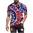 thumbnail image 1 of Hombres Casual cuello redondo Popular 3D bandera digital impresión pulóver Fitness deportes pantalones cortos mangas camiseta blusa Pompotops  oipoqjl32936, 1 of 4