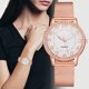 thumbnail image 2 of Relojes de lujo para mujer, pulsera de malla con incrustaciones de cristal de oro rosa, a la moda, nuevo, 2 of 5