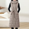 thumbnail image 5 of FNFHFY Women's Long Puffer Vest Hooded Lightweight Sleeveless Quilted Jackets Thick Warm Winter Gilet Coats with Belt & Pockets, 5 of 5
