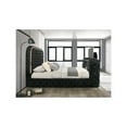thumbnail image 2 of Acme Kana Queen Bed w/LED, Fireplace & TV Cabinet Black Upholstery Velvet, 2 of 9