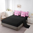 thumbnail image 5 of Castle Fairy Goth Halloween Skull Full Size Bedding Sets 7 Pieces,Cute Bow Heart Full Size Bed in a Bag,Pink White,Black Reversible, 5 of 7