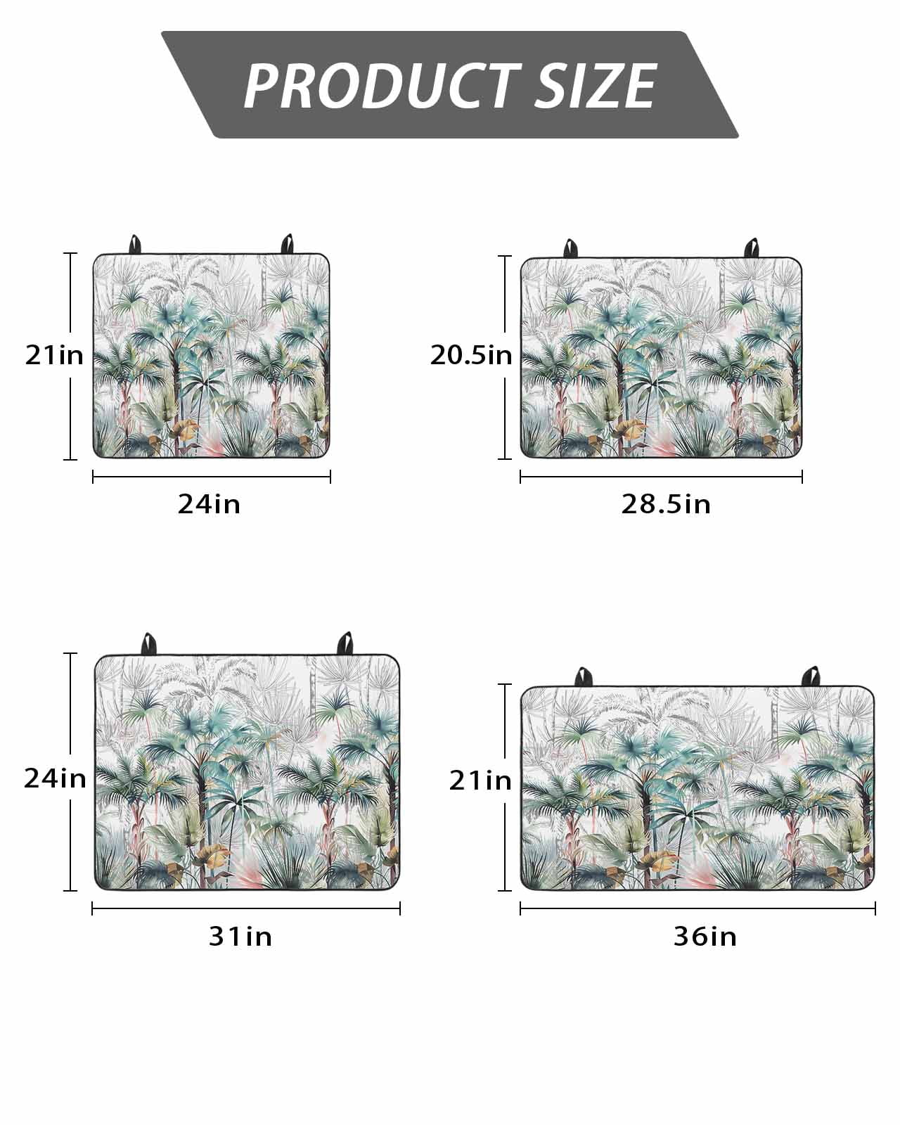 Stove Top Covers for Electric Stove, Summer Palm Trees Glass Stovetop Cover Protector, Botanical Tropical Leaves Induction Cooktop Protector Oven Mat for Kitchen Countertop 24"x21"