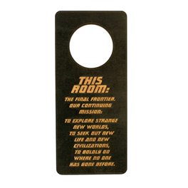 Door Hanger - This Room - Captain's Oath 9x4in Painted Wood Black Door Hanger - This Room - Captain's Oath 9x4in Painted Wood Black