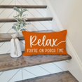 thumbnail image 7 of Decorative Throw Pillow Covers Inch Relax Porch Time Orange Outdoor Farmhouse Spring Fall Decorations Cozy Lumbar Decorative Cushion Case for Sofa Couch Patio Front Porch Decor, 7 of 7
