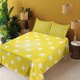 thumbnail image 3 of Ambesonne Yellow Fitted & Top Sheet Set with Shams, Vibrant Stars Fun Retro, White Yellow, 3 of 5