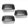 thumbnail image 2 of 3X Contenedor de Almuerzo Caja de Comida Acero Inoxidable, Fiambrera 3 Compartimentos para Sándwich Y Dos, Contenedor Alimento 1400Ml para Niños Adultos, Apto para Lavavajillas, 2 of 10