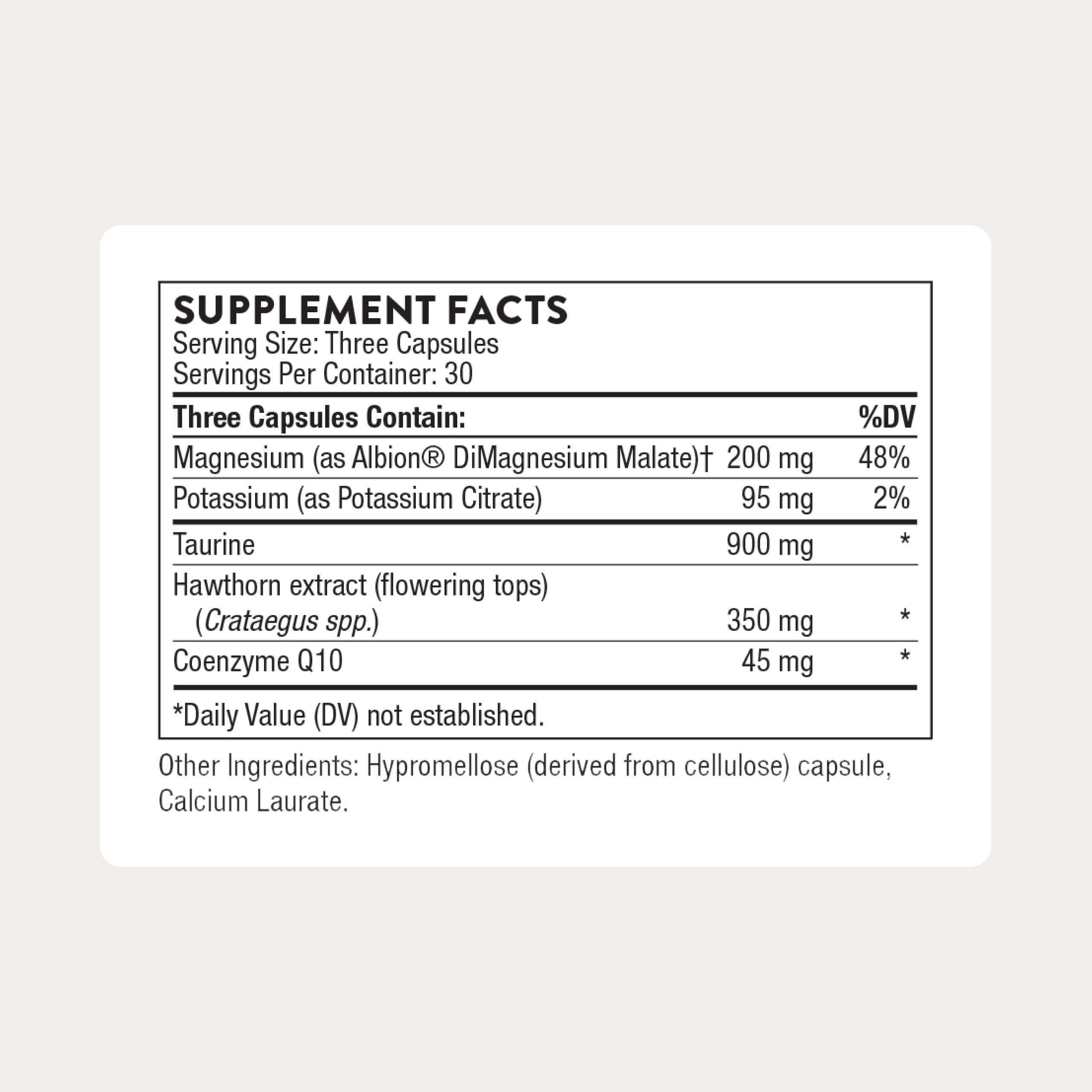 THORNE - Heart Health Complex - with CoQ10, Taurine and Hawthorn - Coenzyme Q10 Supplement with Minerals, Amino Acids, and Botanicals - 90 Capsules