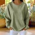 thumbnail image 2 of HAiming Striped Sweatshirts for Women Long Sleeve Loose Casual Scoop Neck Comfy Shirts Fall Winter Going out Tops, 2 of 8