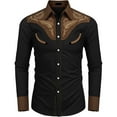 thumbnail image 2 of JLFKNG Mens Shirts Casual Fashion Western Style Printed Shirt Tops For Men Breathable Slim Fit Long Sleeve Shirt Buttons Up Suitable For Vacation, 2 of 4