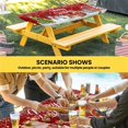 thumbnail image 6 of Red Christmas Table Cloths for 5 Foot Rectangle Tables, Santa Snowman Snowflake Elk Xmas Tree Winter Patio Waterproof Elastic Fitted Tablecloths, Washable Rectangular Table Cover for Camping, 6 of 8